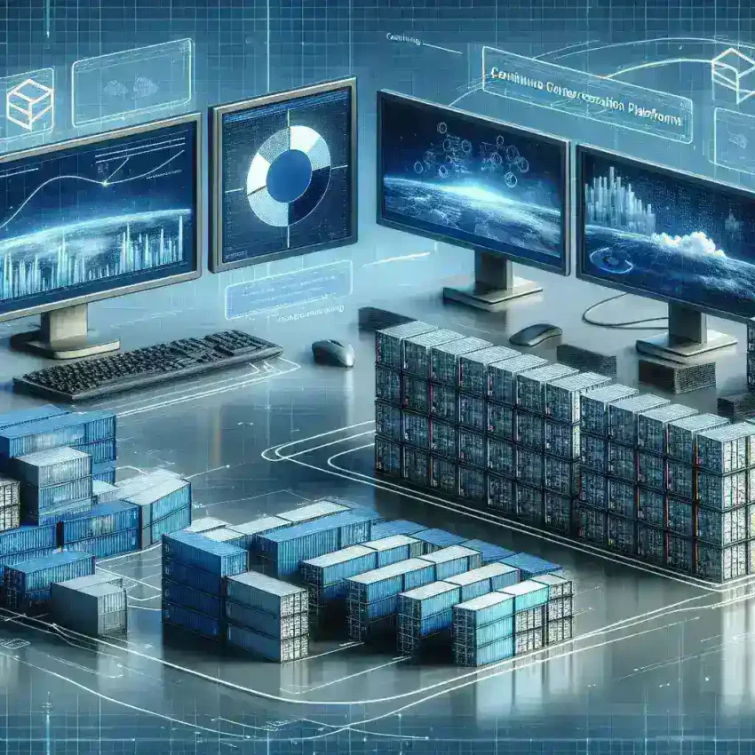 "Imagen de las plataformas de monitorización en tiempo real de contenedores, destacando tecnologías avanzadas y herramientas eficaces para el seguimiento continuo en logística."