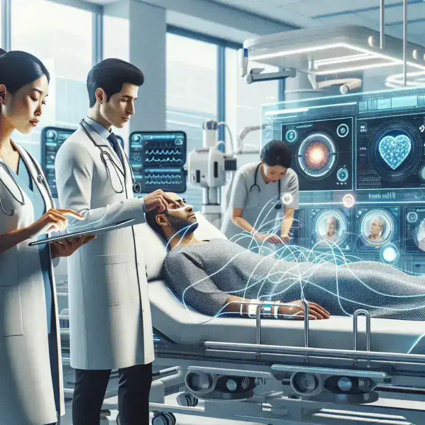 "Personal médico en un hospital de Madrid utilizando algoritmos de predicción para mejorar la atención en urgencias"