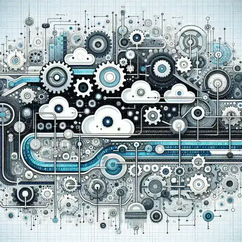 "Infografía que destaca las principales herramientas para automatizar despliegues de infraestructura en entornos DevOps modernos, incluyendo iconos de software como Terraform, Ansible y Kubernetes."